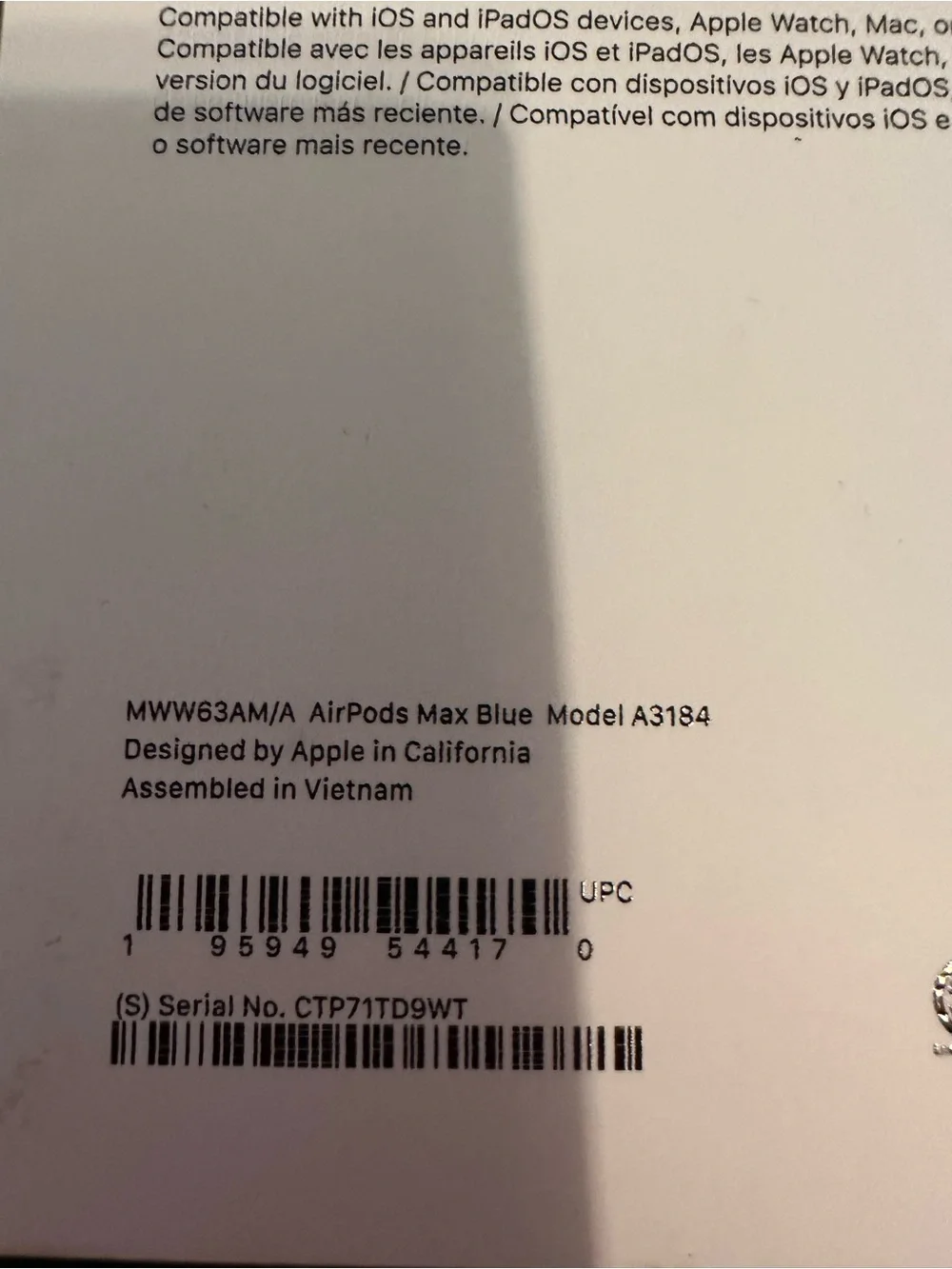 Apple AirPods Max Blue — Retail Packaging